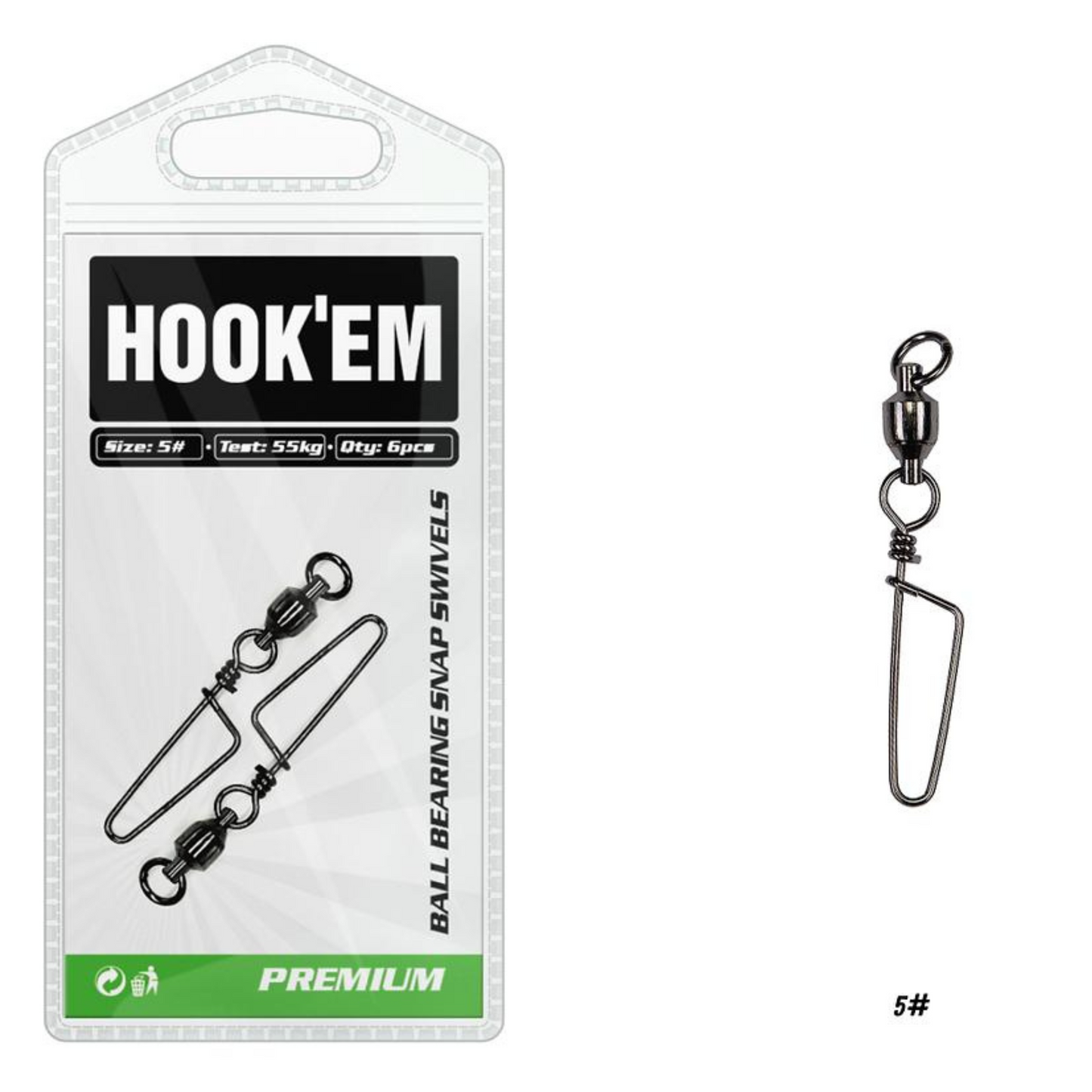 Hook'Em Ball Bearing Snap (Swivel)