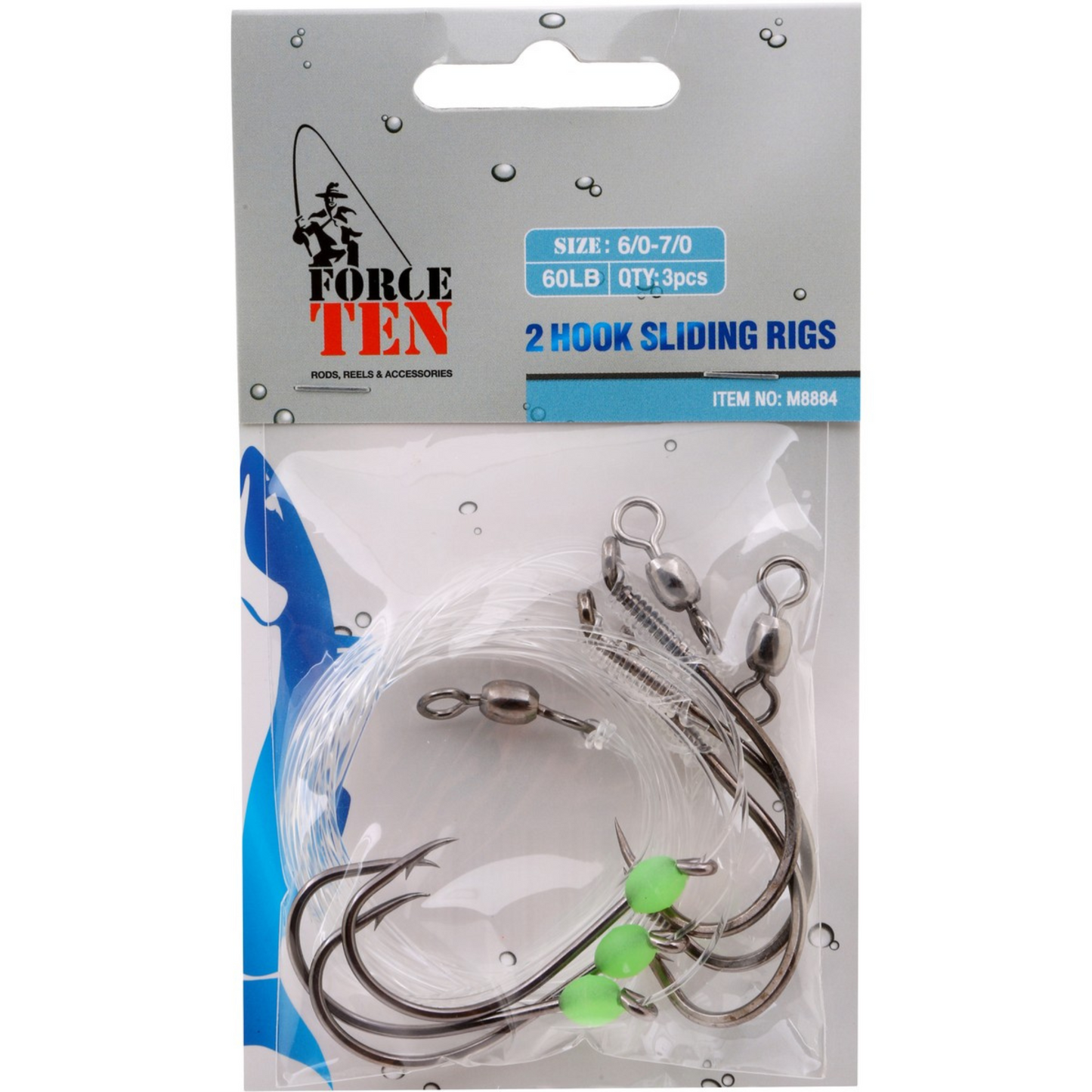 Force Ten 2 Hook Silding Rigs