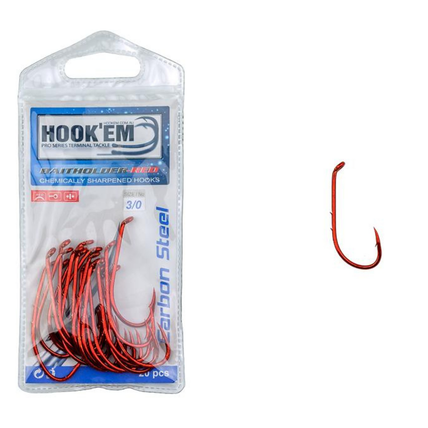 Hook'Em Baitholder Red  (Hook)