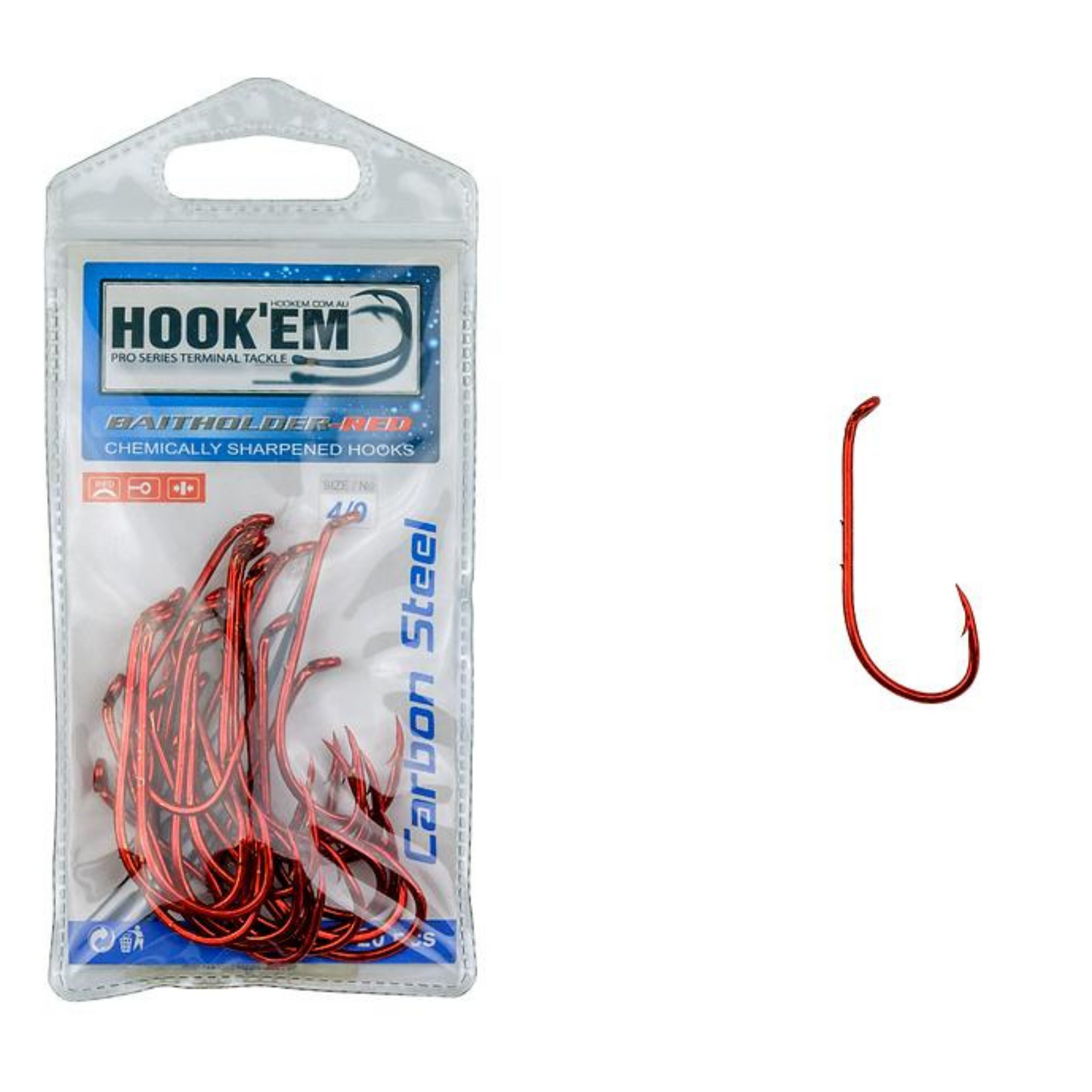 Hook'Em Baitholder Red  (Hook)