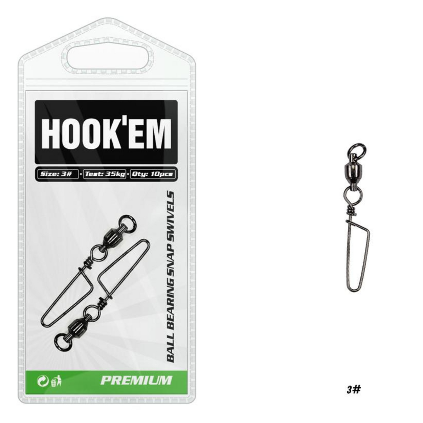 Hook'Em Ball Bearing Snap (Swivel)