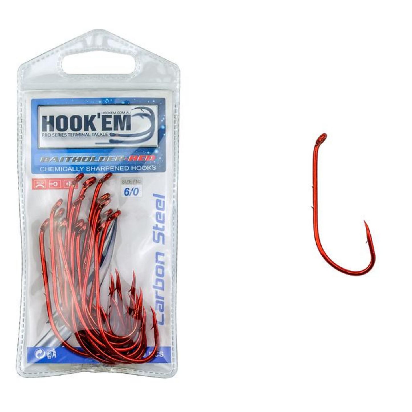 Hook'Em Baitholder Red  (Hook)