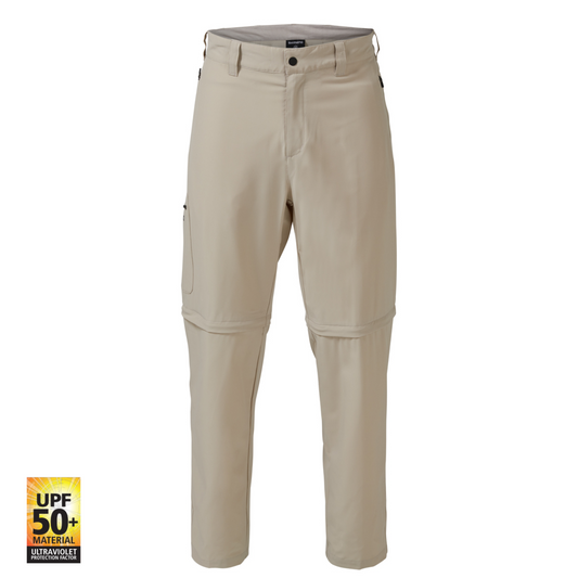 Shimano Mens Oatmeal Zip Off Fishing Pants (Lifestyle Gear)