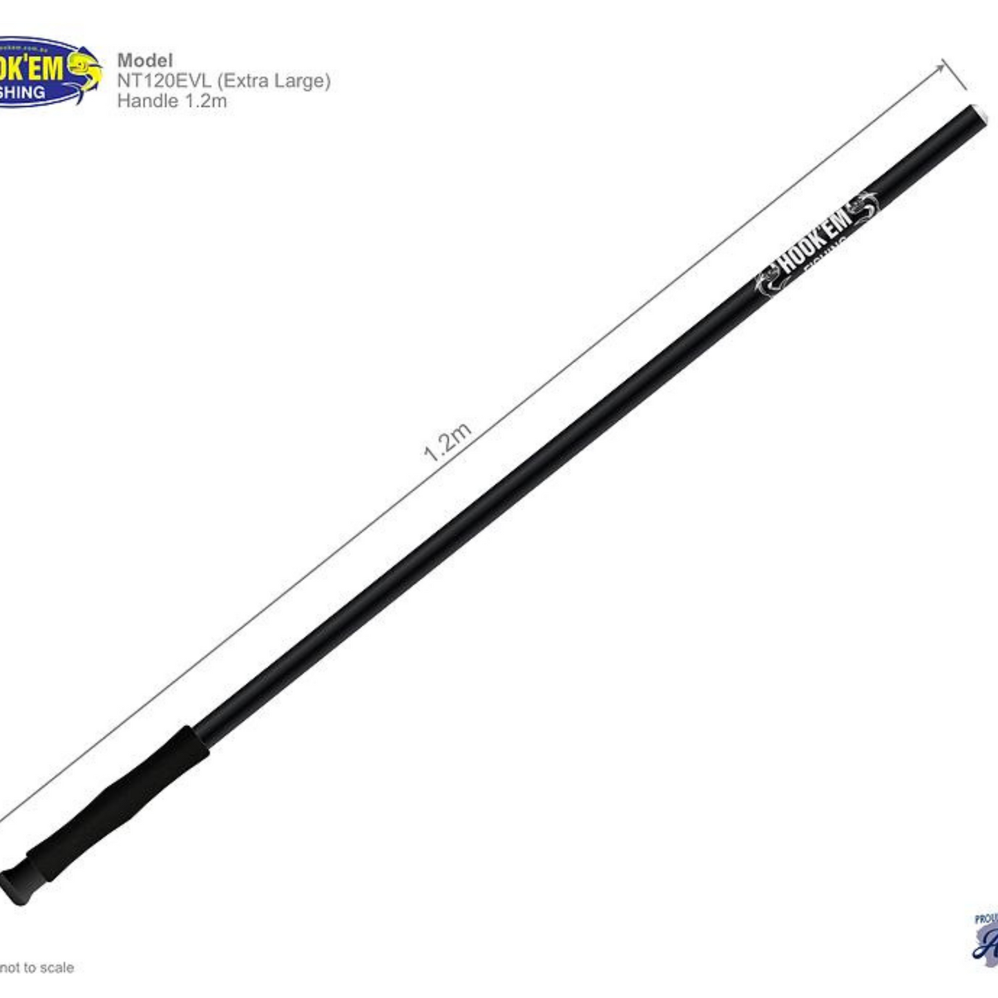 HookEm'  NT120EVL - 60x55cm - 1.2m - Enviro Style Small Hole - 1 Piece Handle