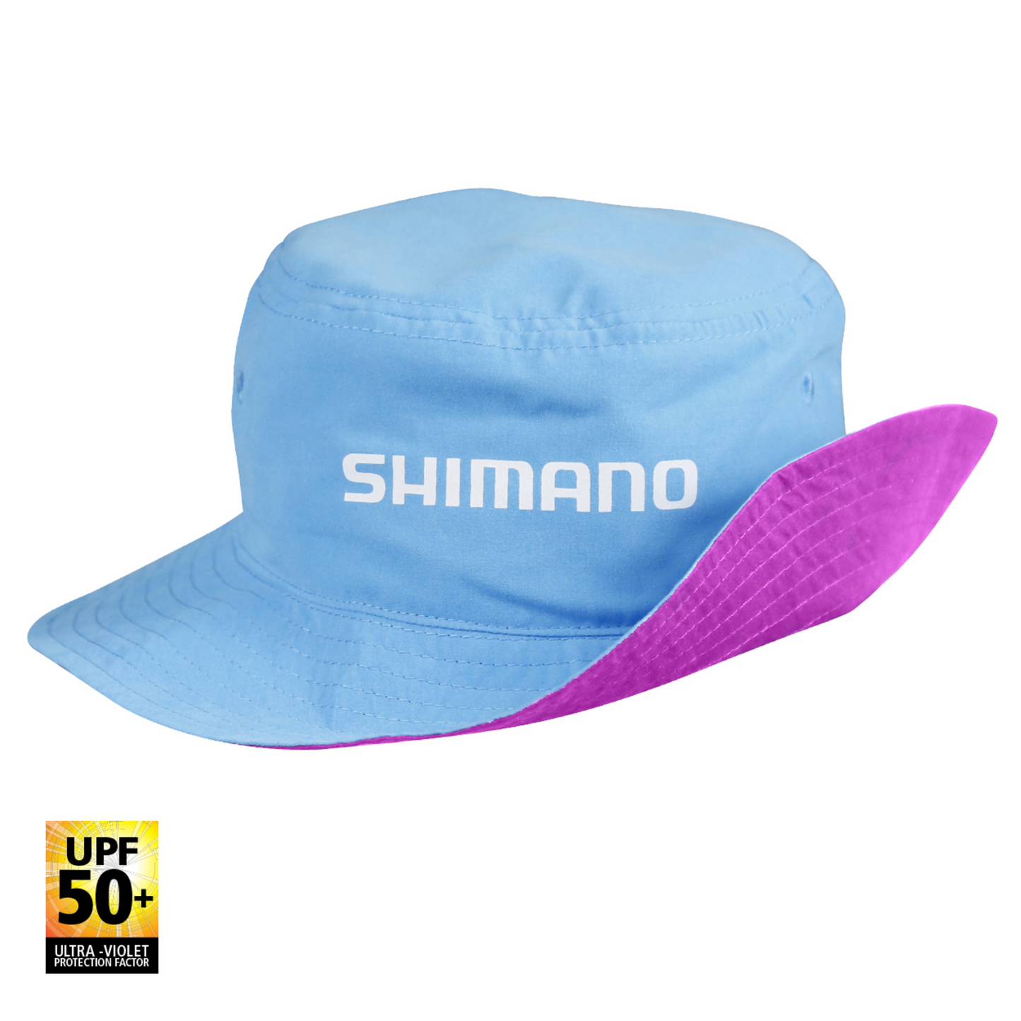 Shimano Kids Reversible Bucket Hat-Pink/Cyan / Cyan/Navy (Lifestyle Gear)