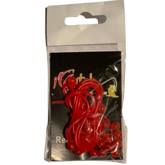 iCatch Fishing Tackle Red Tubing and Beads (Tube and Beads)